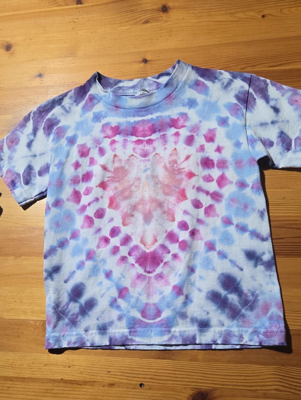 2 Kids Tie-Dye Short Sleeve Tee - Blue & Pink